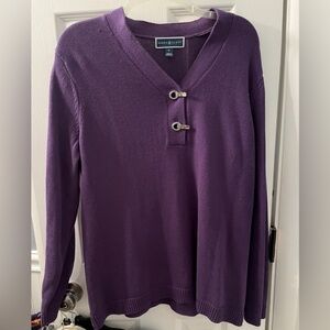 Karen Scott Deep Purple V-Neck Sweater Sz XL
100% cotton never worn